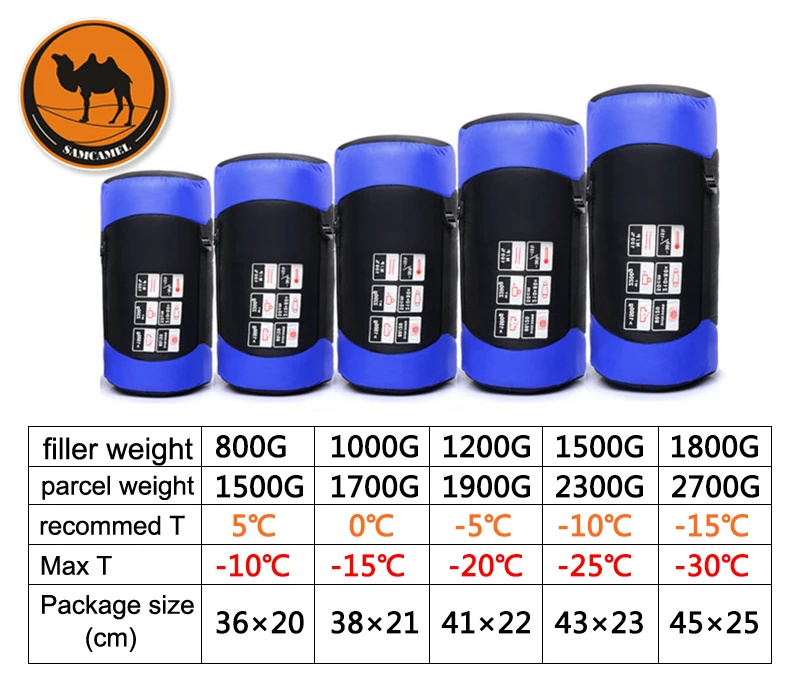Sam Camel, удобный спальный мешок для путешествий, CM107-4, 1500 г, белый утиный пух,, спальный мешок с бесплатной подушкой