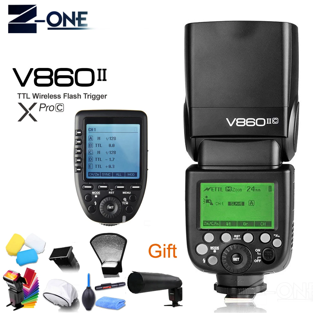 Вспышка Godox V860II C V860IIC Speedlite GN60 HSS 1/8000s TTL светильник Xpro фотовспышка для Canon EOS|wireless