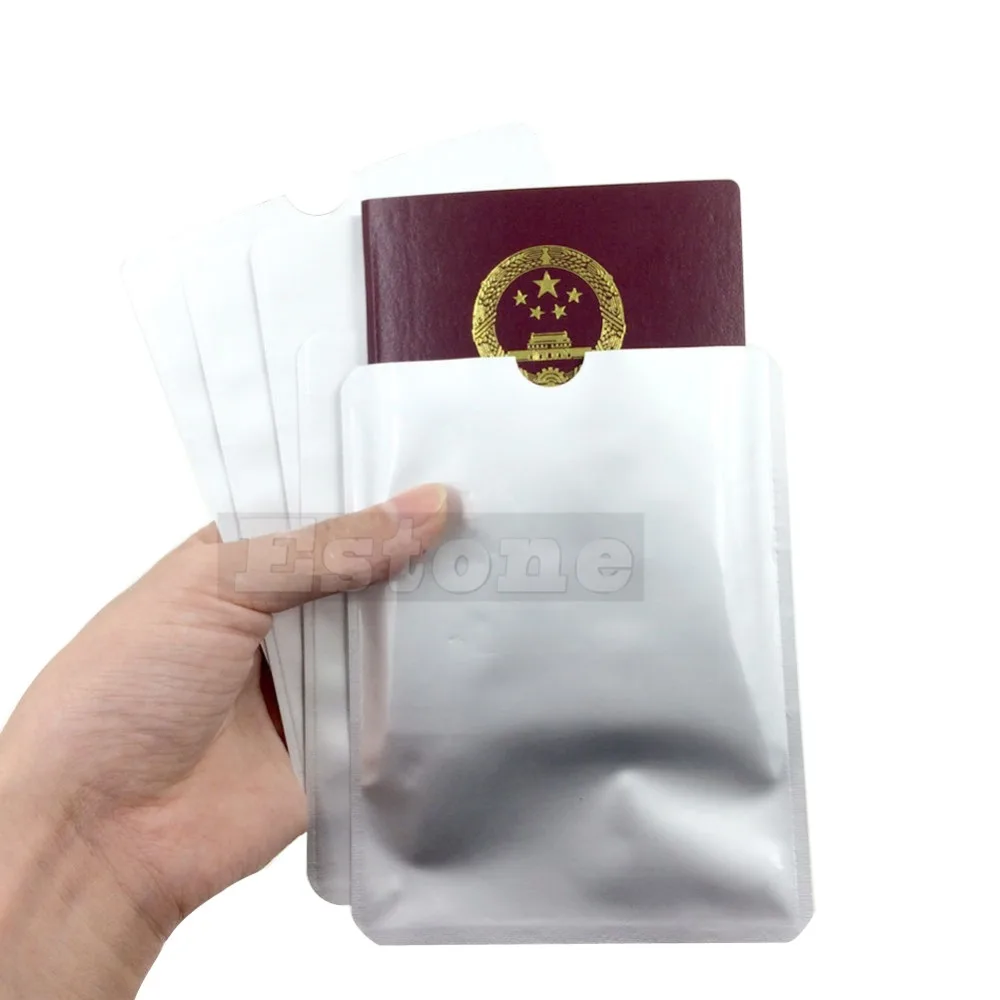 5Pcs/Lot Passport Secure Sleeve Holder Anti Scan RFID Blocking Protector Cover Plastic White Soft Trunk No Zipper Car Protector