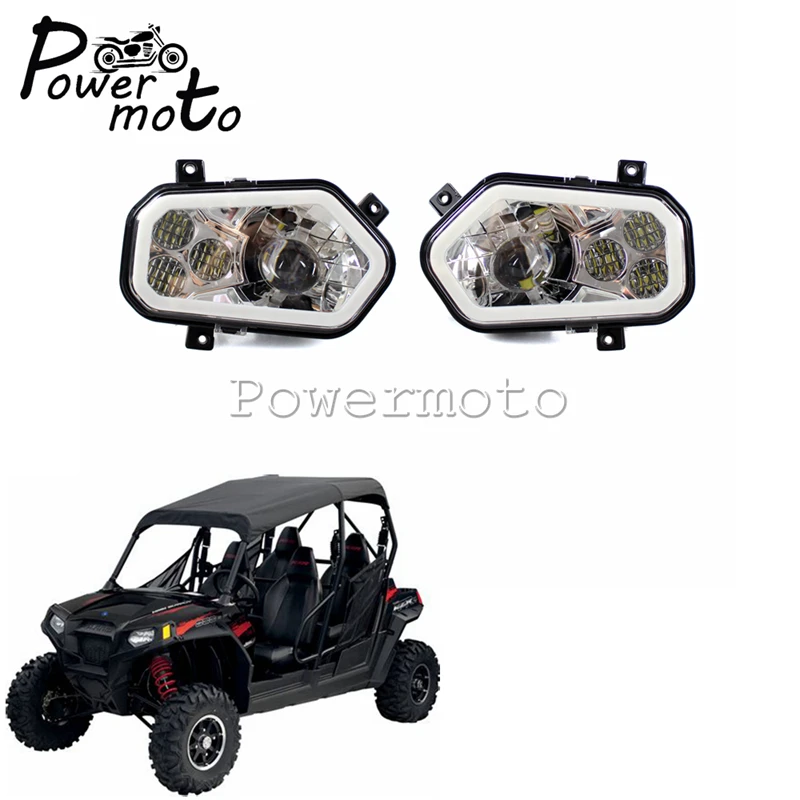 Из 2 предметов мотоцикл Алюминий светодиодный Ретро передних фар фары UTV ATV для