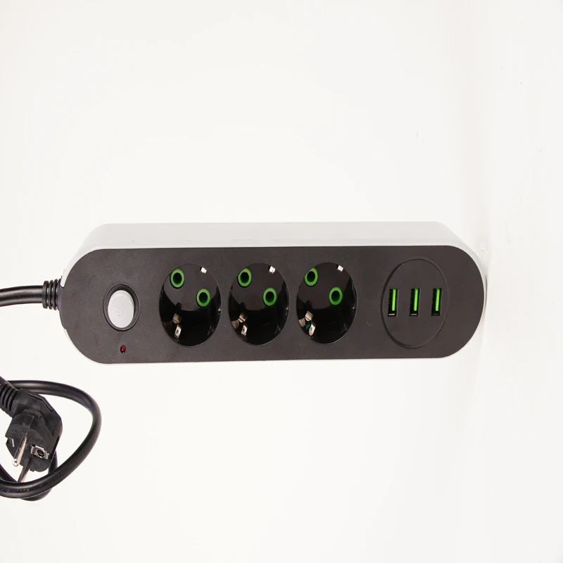 Новинка, умная USB розетка, штепсельная вилка, 3 выхода, 3 порта, USB зарядное устройство-2 м/1,4 м, сетевой шнур, настенное зарядное устройство, адаптер для телефона, дома