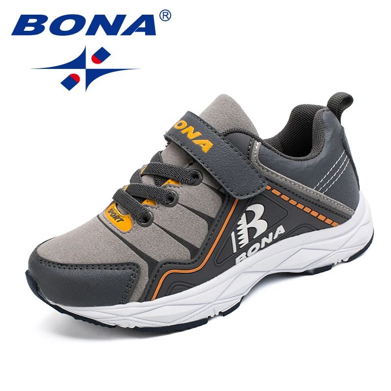 BONA New Style Children Casual Shoes Hook &amp Loop Boys Synthetic Girls Comfortable Kids Sneakers Fast Free Shipping | Детская одежда