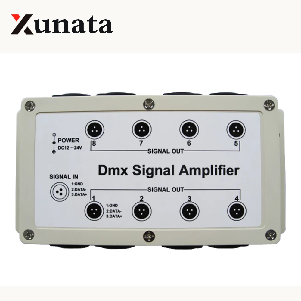 DMX signal amplifier 8 Channel Output DMX512 LED Controller stage control station head shaking lamp Splitter Distributor 12-24V | Лампы и