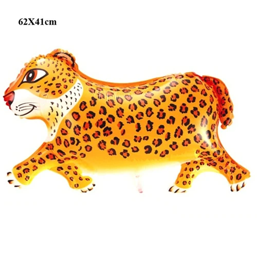 leopard Детские воздушные шары, животные, Мультяшные персонажи, воздушные шары на день рождения, вечерние надувные шары в форме леопарда, тигра, Льва, животных - Цвет: leopard