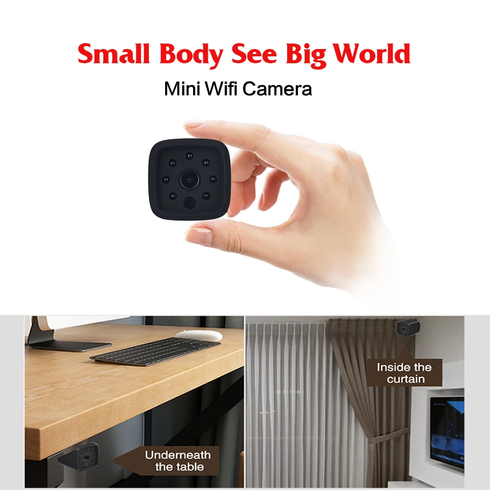 Мини камера Wifi IP с датчиком движения 1080P мини камера Wifi HD ночного видения для iphone Android видео безопасности магнитный зажим