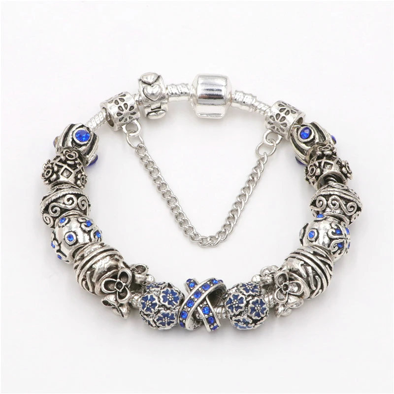 Женский винтажный элегантный браслет с фиолетовыми бусинами браслеты подарок в