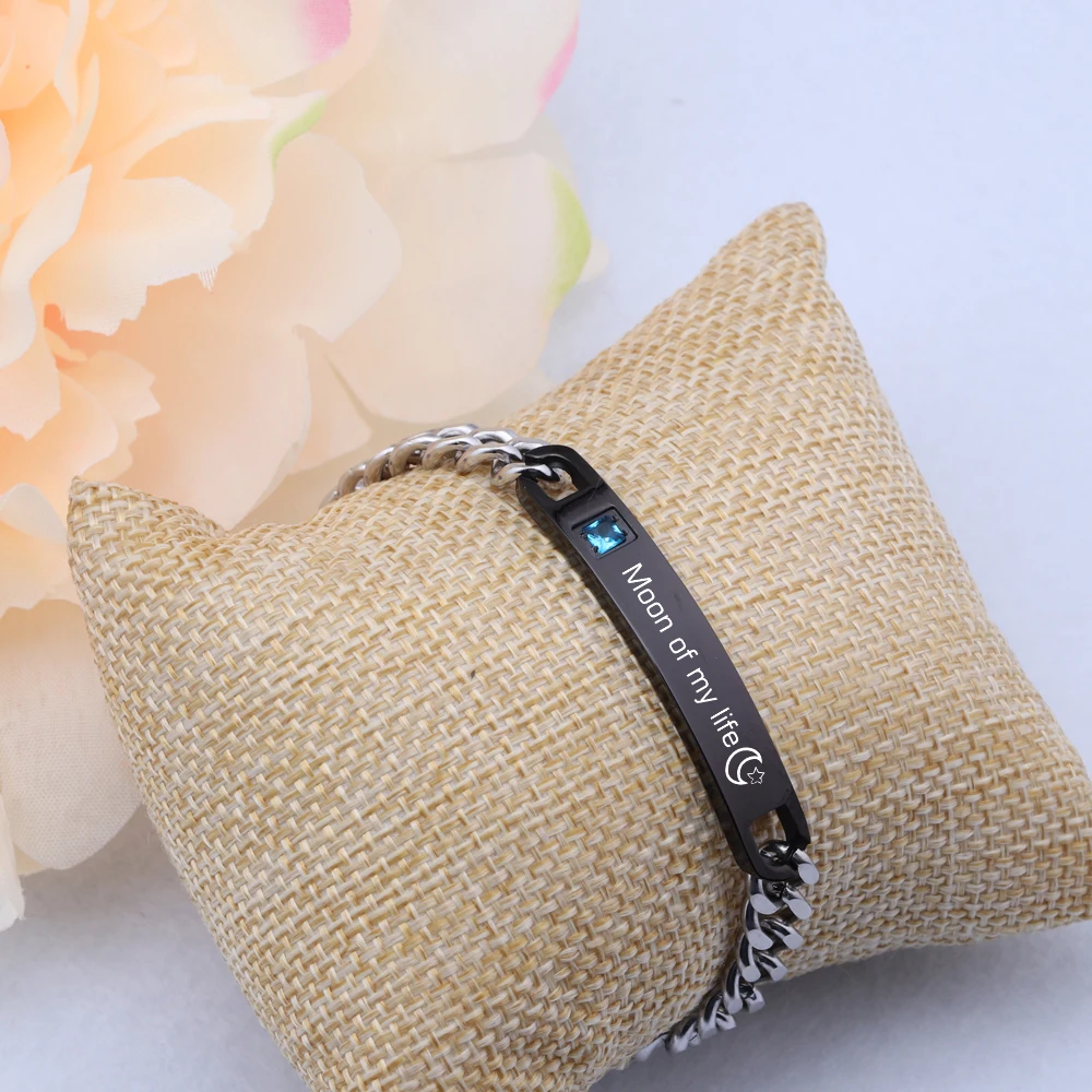 FLYANGEL Crystal Engraved Bracelet Moon Of My Life Exquisite Adjustable Bangle Jewelry Accessories Gifts For Friend Lover | Украшения и