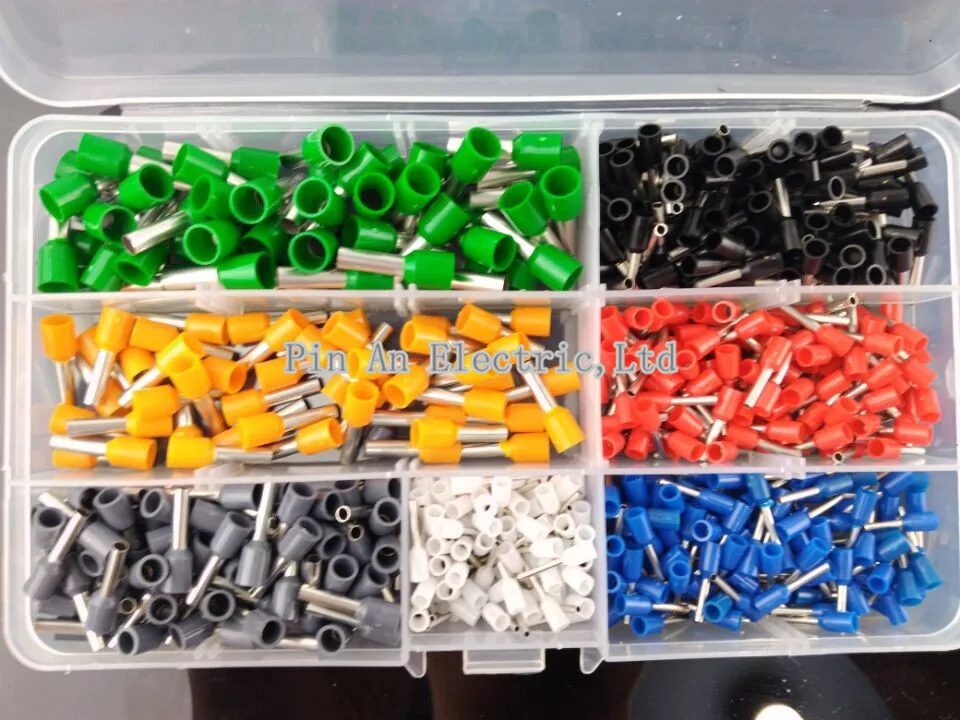 600 шт. набор изолированных концевых наконечников для проводов медный обжимной
