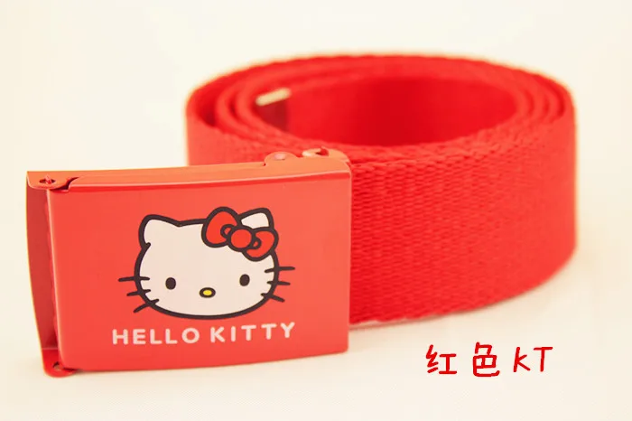 hello kitty детский студенческий холщовый пояс прекрасный мультфильм Мода полиэстер хлопок пояс для девушки ребенок фестиваль подарок - Цвет: 1
