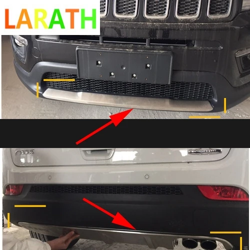 2 шт./компл. для JEEP COMPASS 2017 2018 Нержавеющая сталь передний и задний бамперы