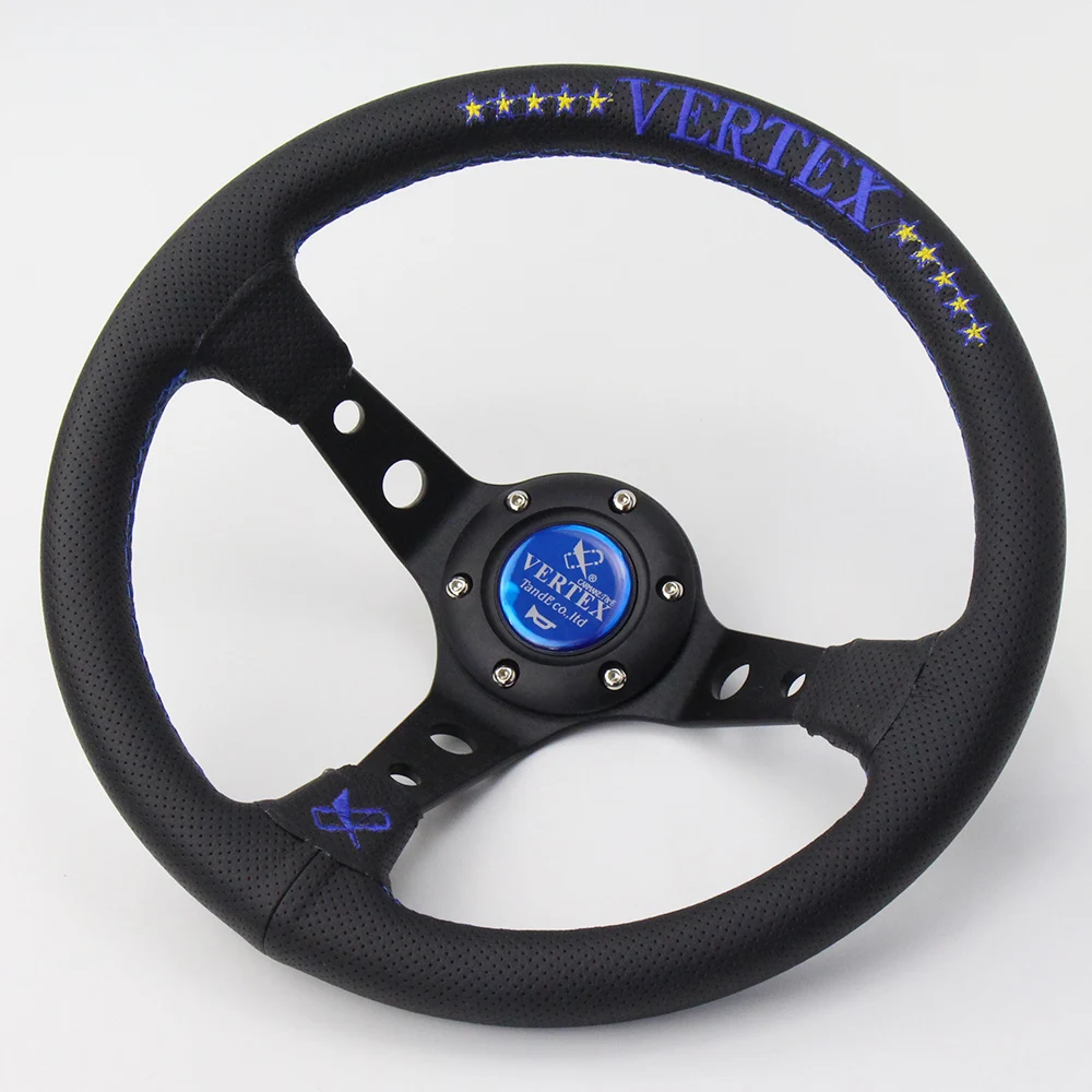 Универсальный Vertex 320 мм кожа ГЛУБОКАЯ ТАРЕЛКА гоночный автомобиль производительность тюнинг спортивный руль