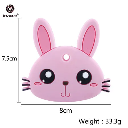rabbit Let's Make Baby Teether 1 шт. грызун мультфильм животное пищевой силиконовый прорезыватель BPA бесплатно коала Прорезыватель зубов "медведь" для зубов крошечный стержень - Цвет: rabbit