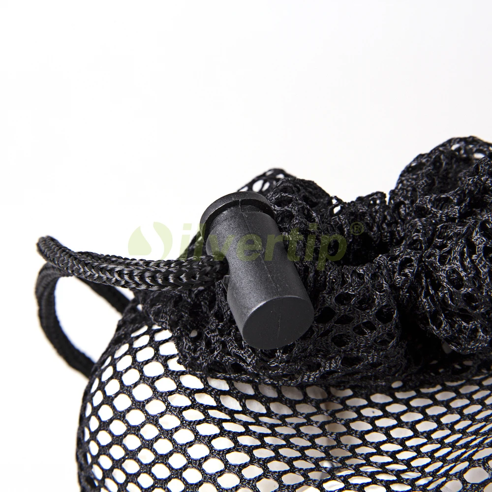 Free Shipping Nylon Mesh Bag Pouch Tennis Golf Ball Equipment Holder 24 Balls Black Portable Storage Drawing String Closure | Спорт и