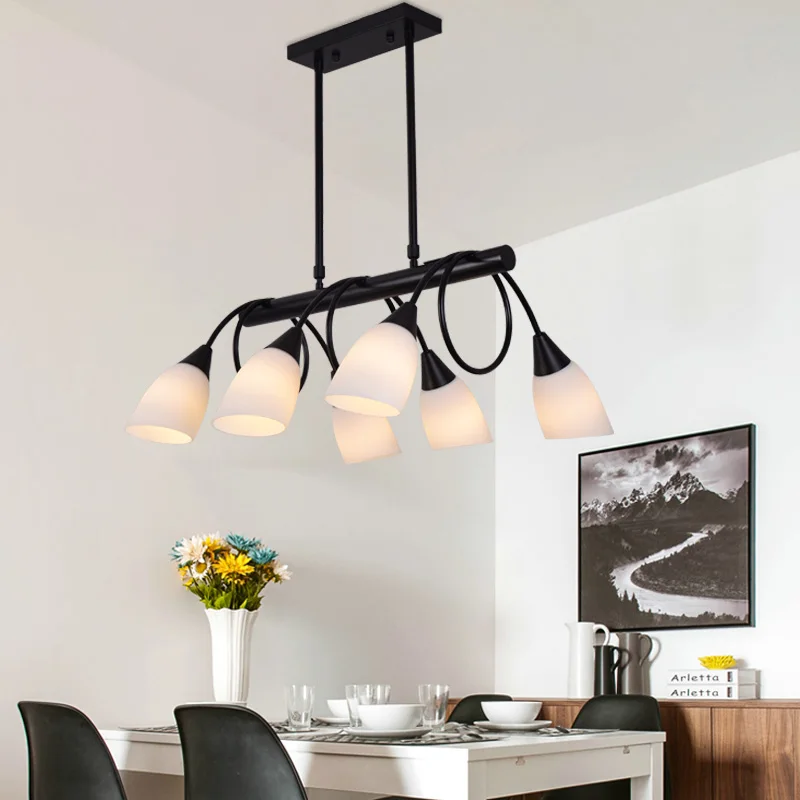 

Nordic Restaurant Chandelier Simple Creative Personality Chandelier Living Room Light Bedroom Lamp Restaurant Glass Chandelier