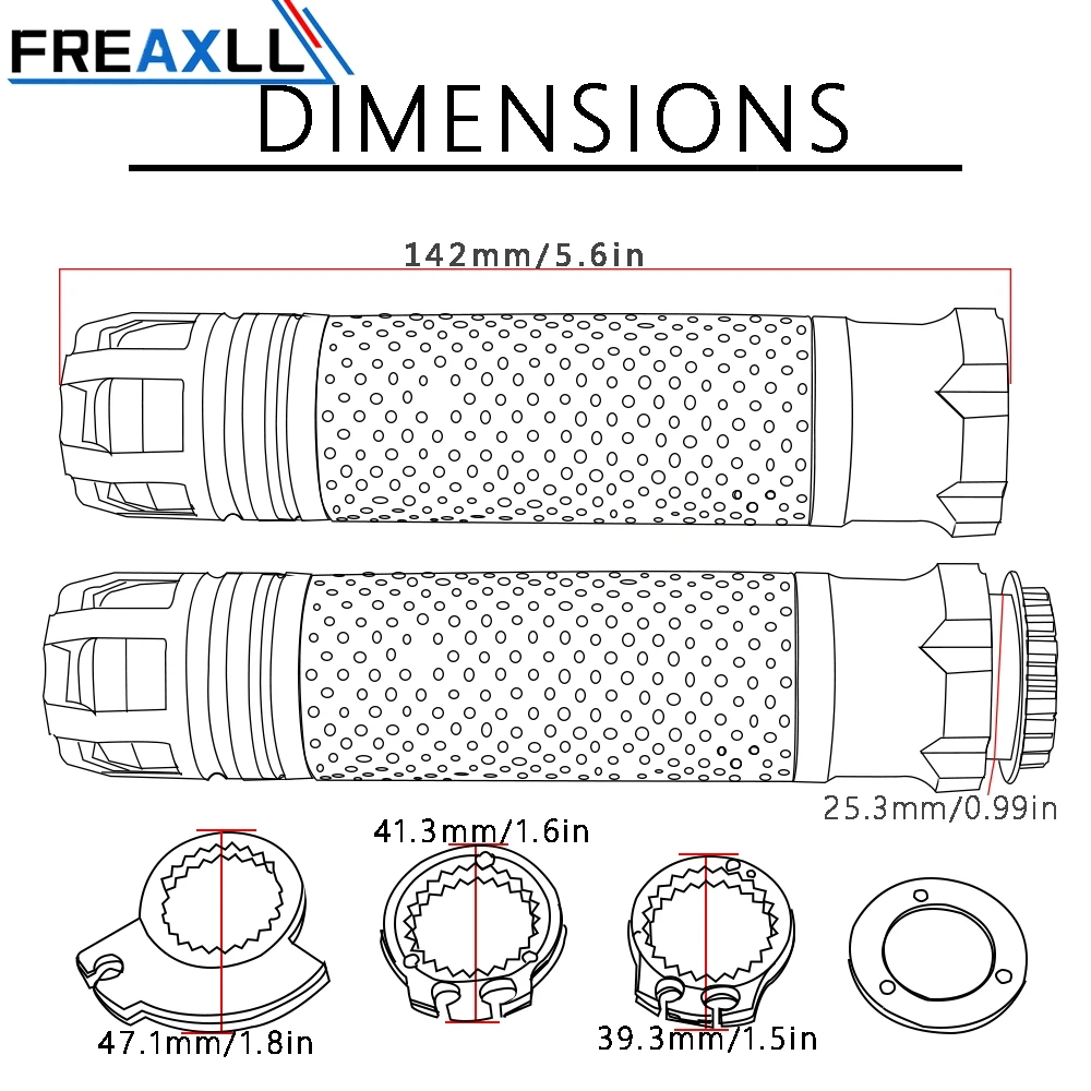 FREAXLL CNC 7/8 'དྷ мм ручка мотоцикла газовая рукоятка дроссельная заслонка ручные