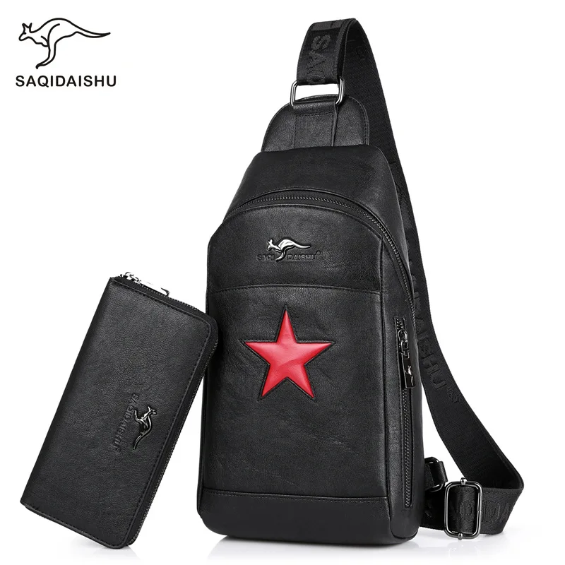supreme bag umka men's bag over the shoulder USB men's waist bag Water Repellent Travel Messenger Bag pentacle handbag Male pack