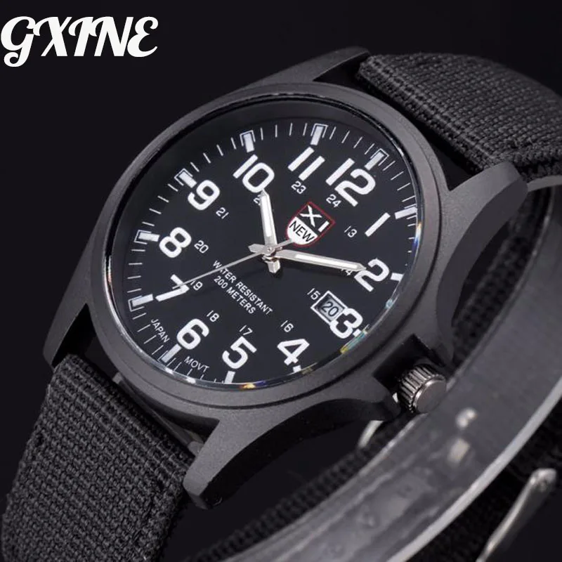 

XINEW Outdoor Mens Date Stainless Steel Military Sports Analog Quartz Army Wrist Watch top brand luxury relojes hombre orologi