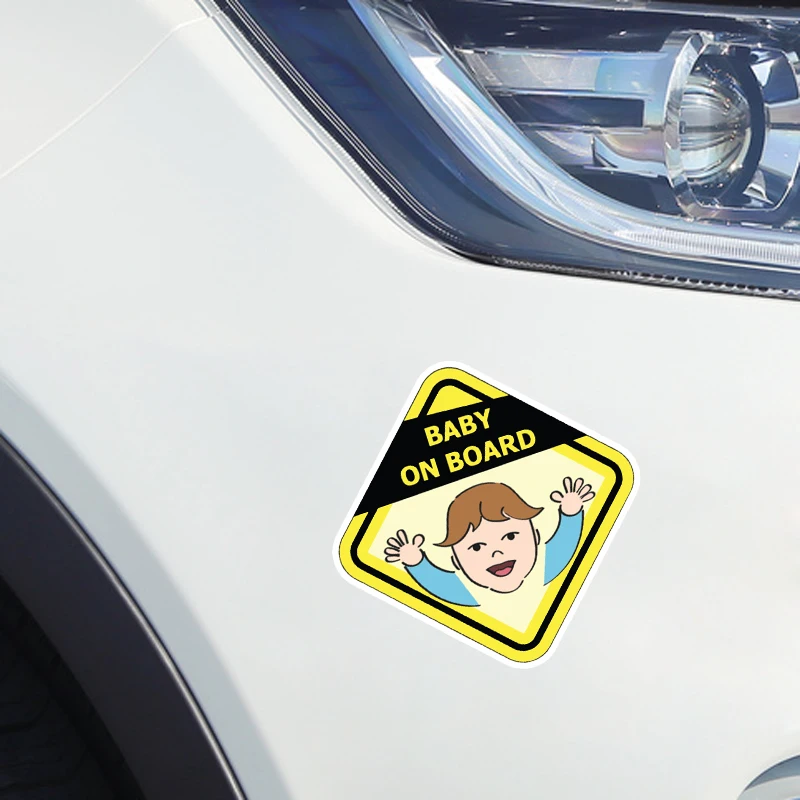 

YJZT 12.8*12.8CM Cartoon BABY ON BOARD Colored Graphic Car Sticker Motorcycle Decoration C1-5623