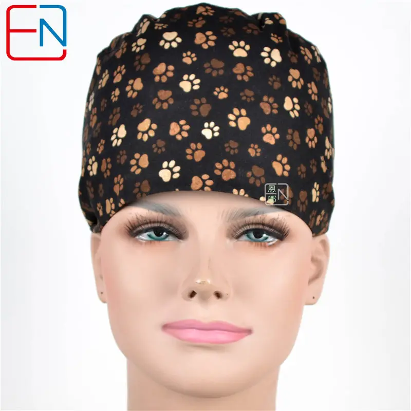 black cap only Hennar для женщин скраб шапки медицинские доктора медсестры напечатаны больницы клинические хирургические аксессуары хлопок Новые головные уборы наборы масок - Цвет: black cap only