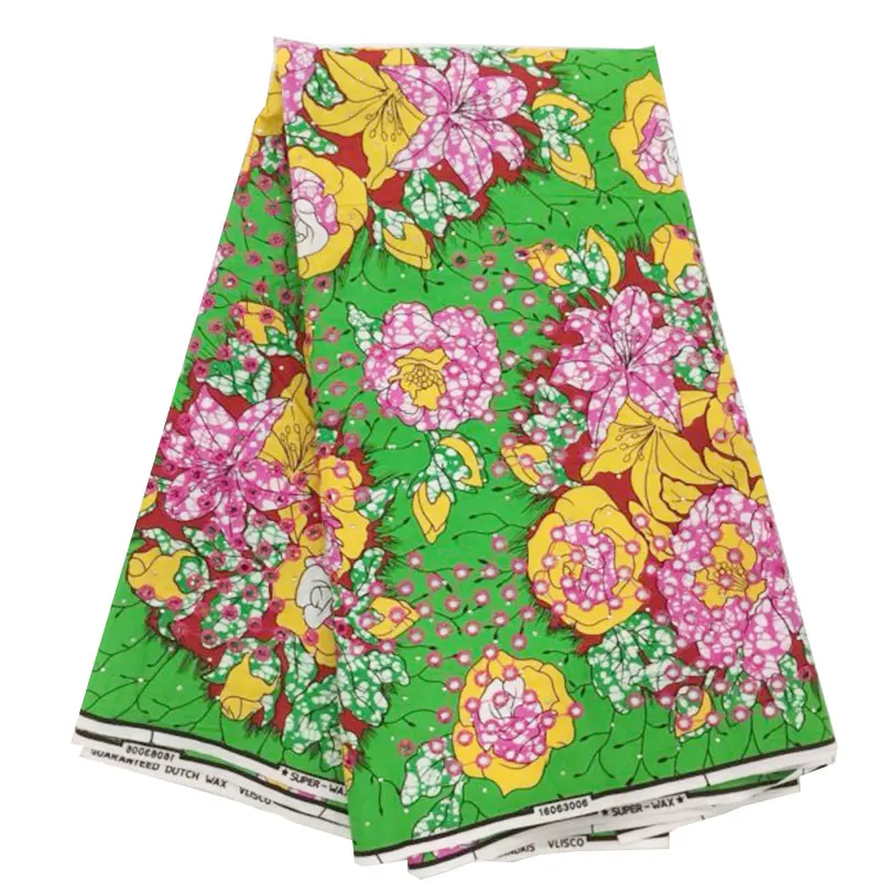 6 ярдов супер Java африканская ткань с восковой печатью со стразами и вышивкой