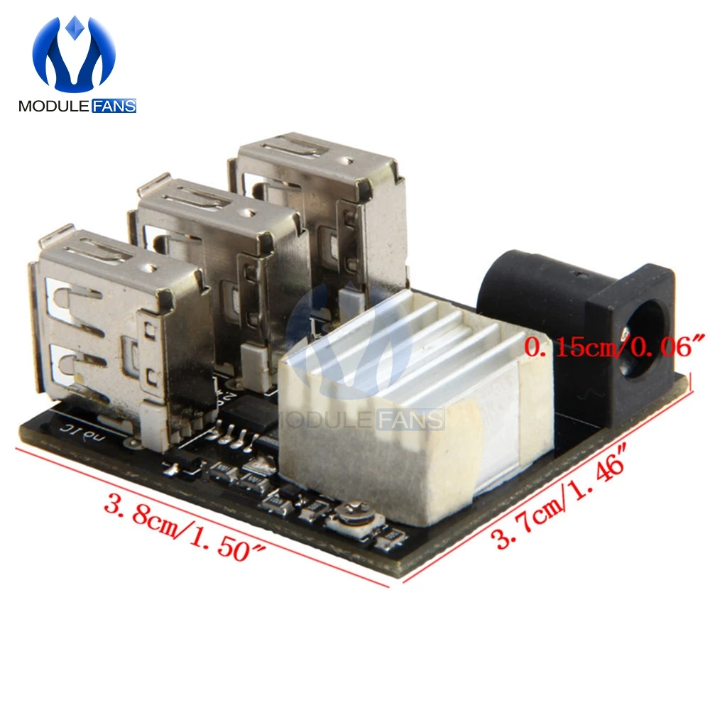 Зарядное устройство для мини зарядки Мощность банк Step up Boost 3 три порта USB 9V/12 В до 5