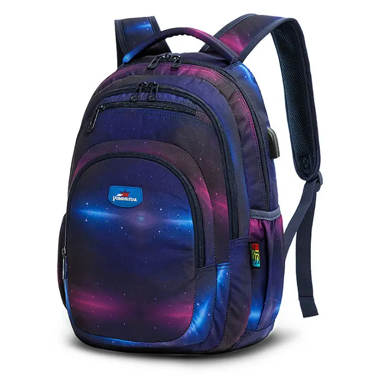 Черный JASMINESTAR, рюкзак, женская сумка, 18 дюймов, для ноутбука, USB, рюкзак, Повседневный, для девочек и мальчиков, большая емкость, для путешествий, ранец, для студентов, школьные сумки - Цвет: Черный