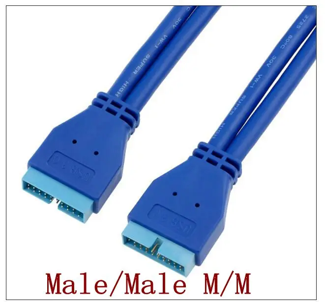 

50cm USB 3.0 20pin Male to Female Motherboard Mainboard 20 pin Male to Male M/M Header Adapter Cable extension cable 50cm 0.5m