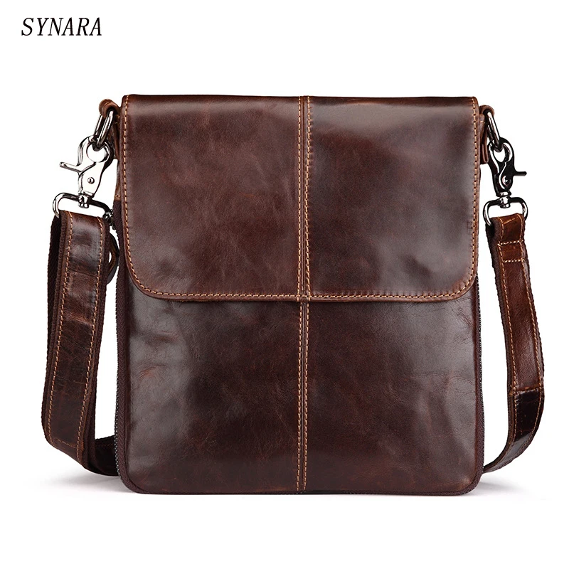 

Handbags Cowhide Genuine Leather Men Bags Fashion Men Shoulder Crossbody Bags Ipaid Messenger Bag Man Leather Men's Travel Bag