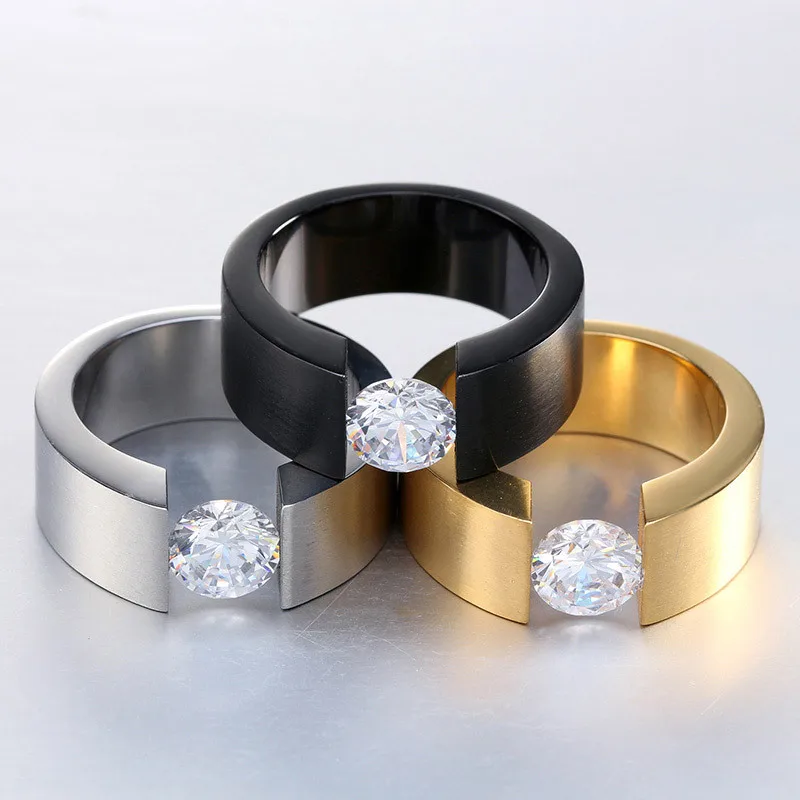 Мужское и Женское Обручальное кольцо из титановой стали Bague Homme модное