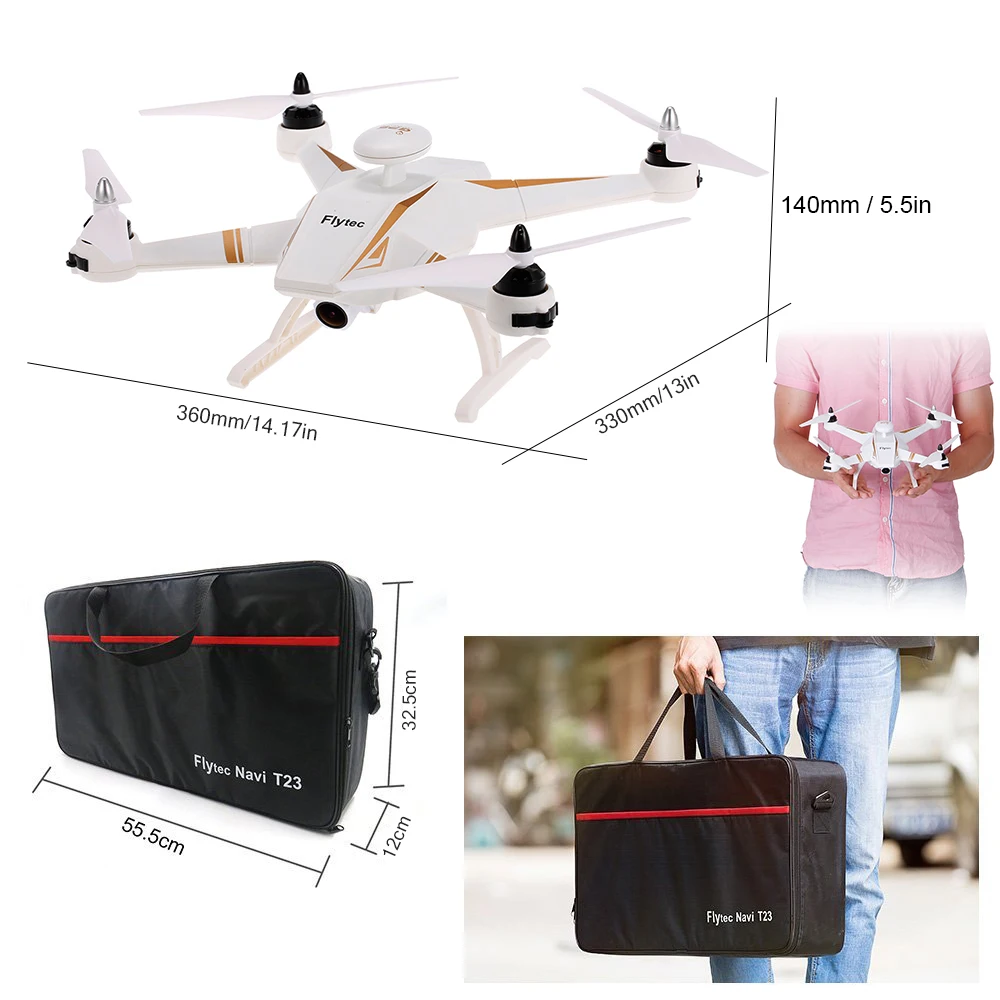 Flytec Navi T23 бесщеточный Двойной GPS 1080P HD камера 5 8G FPV Дрон следуй за мной