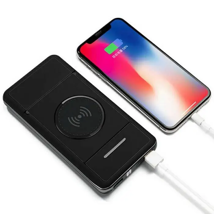 20000 мАч беспроводной Быстрый зарядный внешний аккумулятор для Xiaomi iPhone X держатель