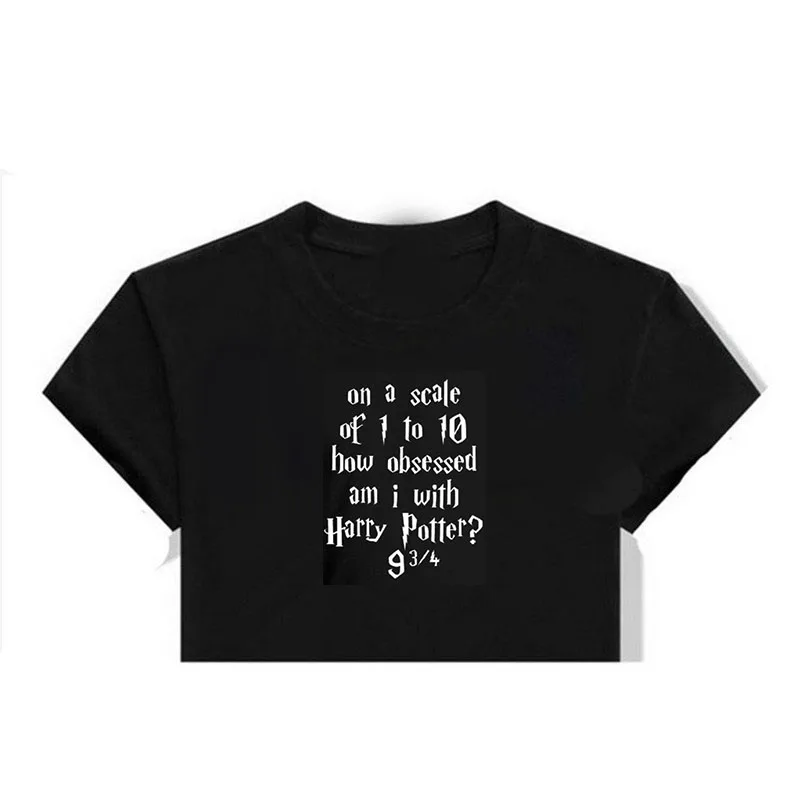 Black Crop По шкале от 1 до 10 как одержим я с Гарри футболка Забавный фанатка подарки дропшиппинг - Цвет: Black Crop