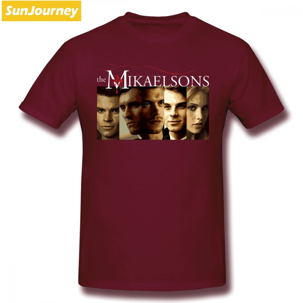 The Vampire diaries The Mikaelsons Мужская футболка хип-хоп Уличный сверхразмерный хлопок с круглым вырезом на заказ короткий рукав мужские рубашки - Цвет: Коричневый