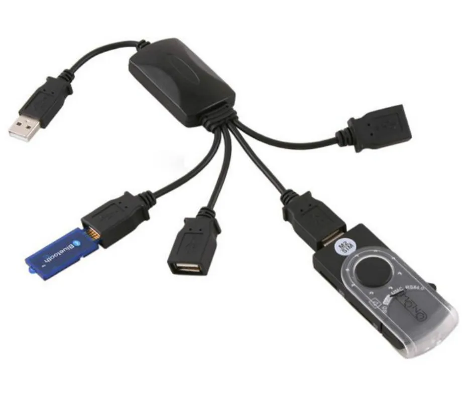Черный высокоскоростной 4 порта USB 2 0 480 Мбит/с мини концентратор для ноутбука