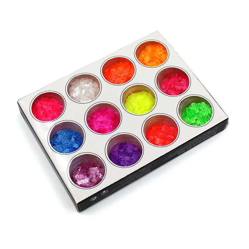 12 шт. яркие цвета полумесяц дизайн ногтей блестки украшение лазерная блестящая