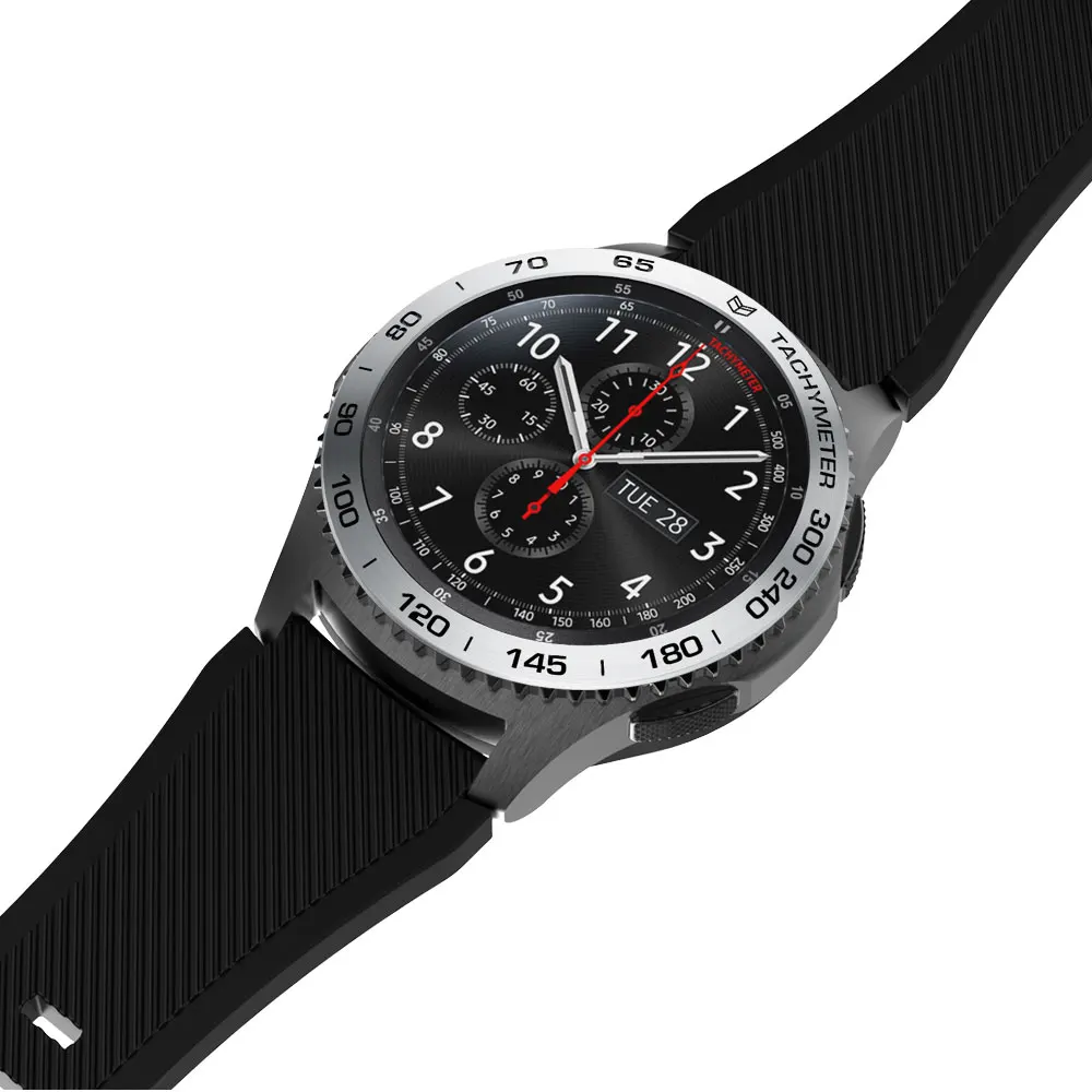 Чехол с кольцом для samsung Galaxy 46 мм/gear S3 Frontier, защитный чехол с кольцом, металлические часы-наклейка, аксессуары