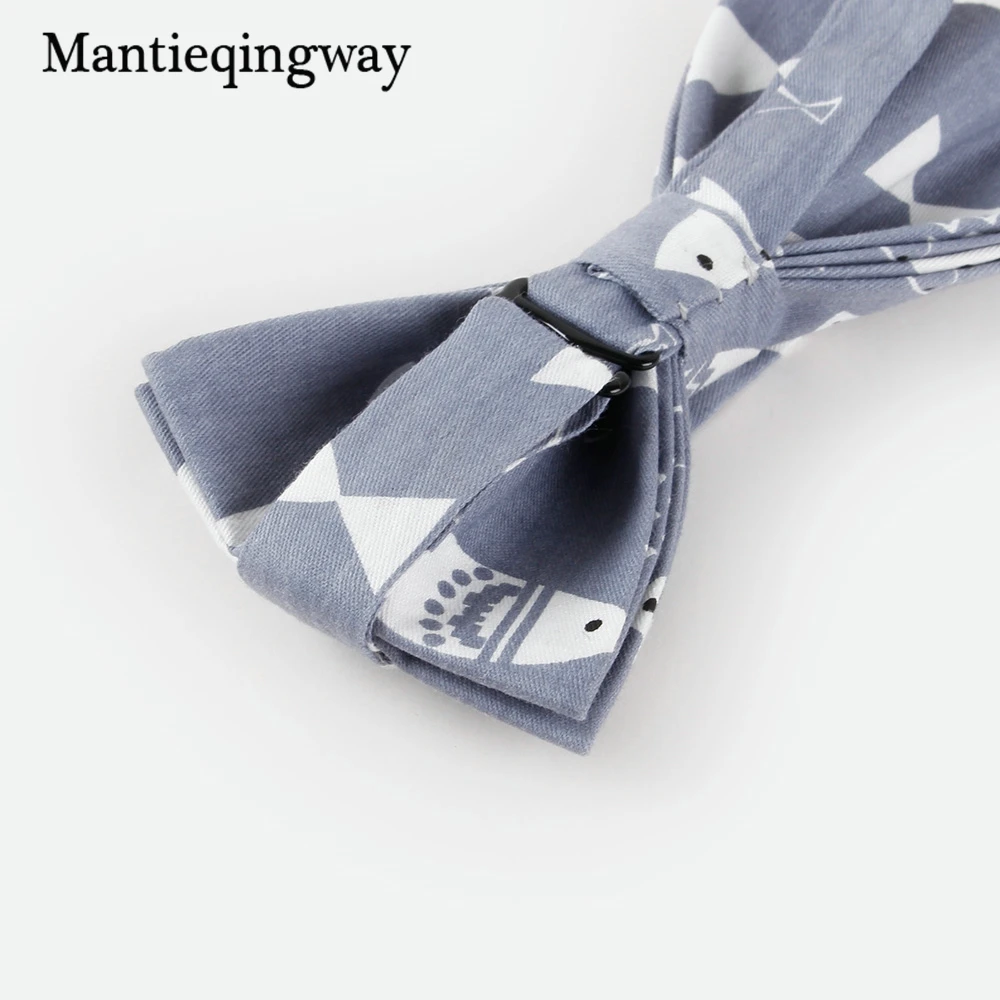 Mantieqingway модный мужской галстук бабочка с рисунком рыбы/утки аксессуары для