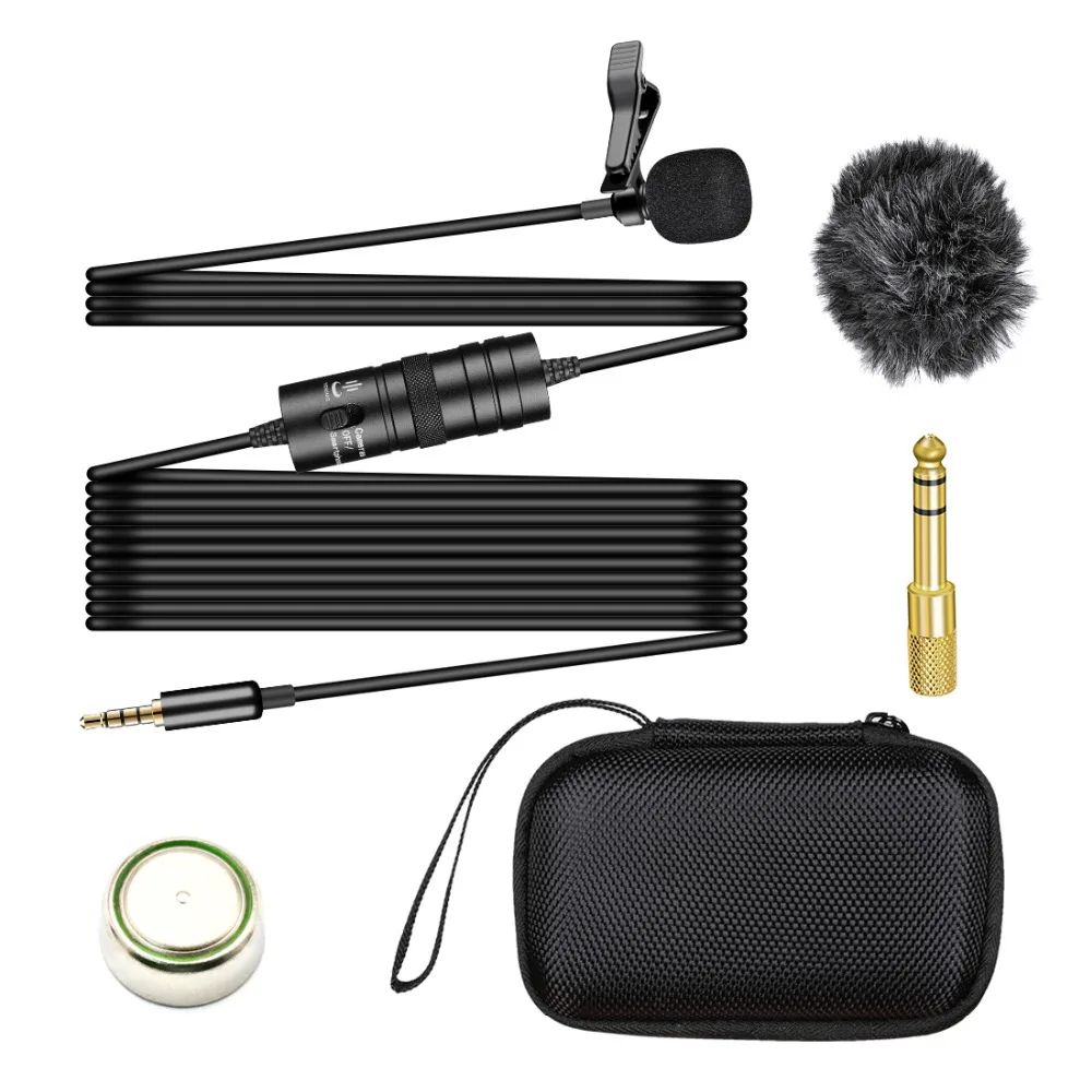 

YC-VM10 3.5mm Mini Headset Microphone Lapel Lavalier Clip-on mikrofon/microfone for phone X 7 Laptop Canon Nikon DSLR Studio Mic