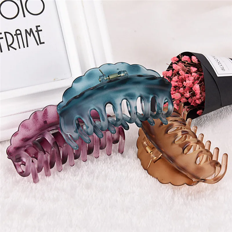 Цветные большие пластиковые заколки для волос девочек Крабовые когти зажим