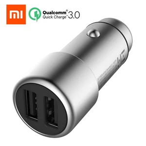 Зарядное устройство для телефонов Xiaomi ZMI, с функцией быстрой зарядки QC 3.0, автомобильное зарядное устройство, два USB-разъема, 5 В2,4 А, 9 В2 А, 12 В1,5 А, для iPhone, Xiaomi, iPad, Samsung