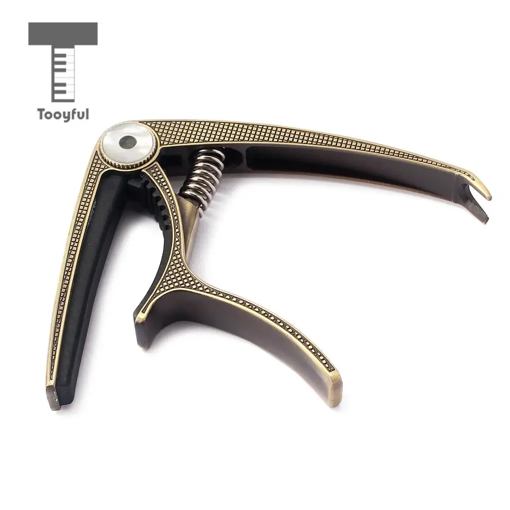 Tooyful Guitar Capo Quick Change Clamp Key Zinc Alloy With Pick for Acoustic Classic Electric Bass Ukulele Bronze | Спорт и