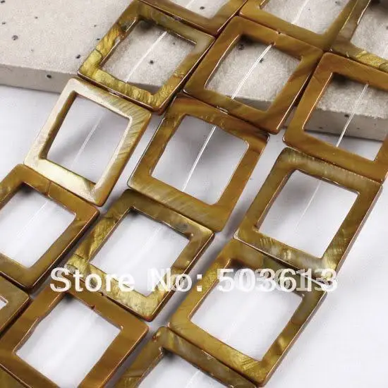 Квадратные бусины перламутровой раковины 25 мм свободные пончика для ручной