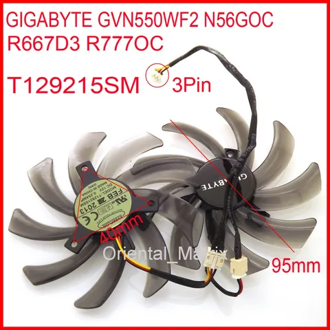 Вентилятор VGA для видеокарты Gigabyte GVN550WF2 N56GOC R667D3 R777OC, 2 шт./лот, T129215SM, 95 мм, 12 В, 0,25 А