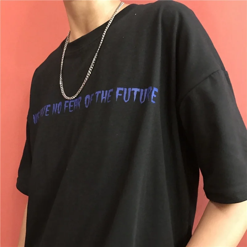 Uizzang BF ветер личность цифры Для женщин длинные рубашки Harajuku бесстрашный письма