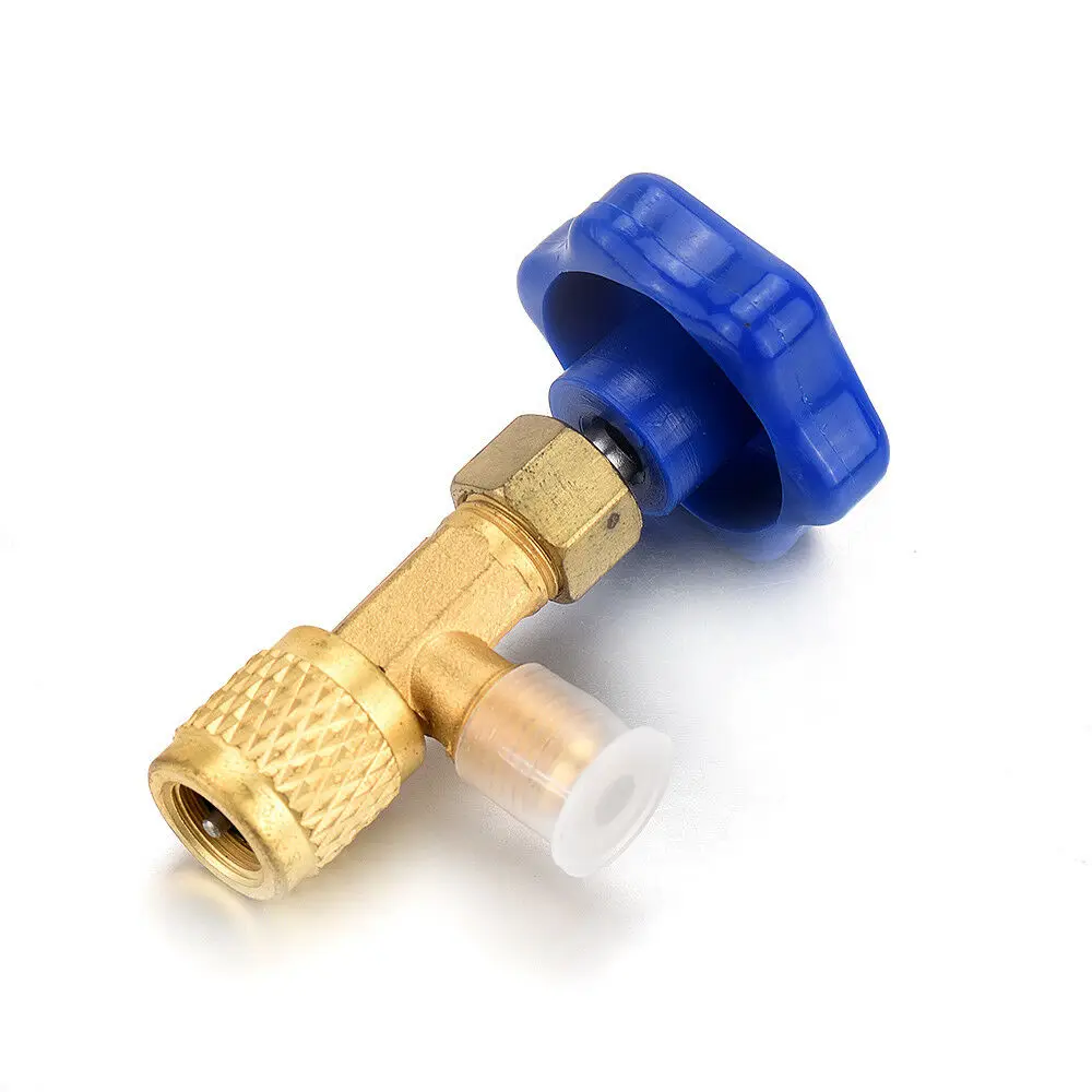 Refrigerant Universal Can Valve Opener Bottle Leak-proof Stainless Steel Brass Diverter shut-off R22 R134a R410A | Автомобили и
