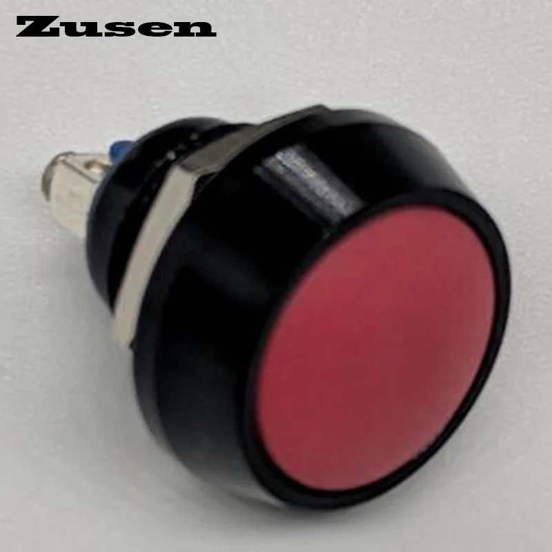 Zusen 12 мм (ZS12B 10/CA) цветная крышка черного алюминия 1NO dome head Мгновенный Микро