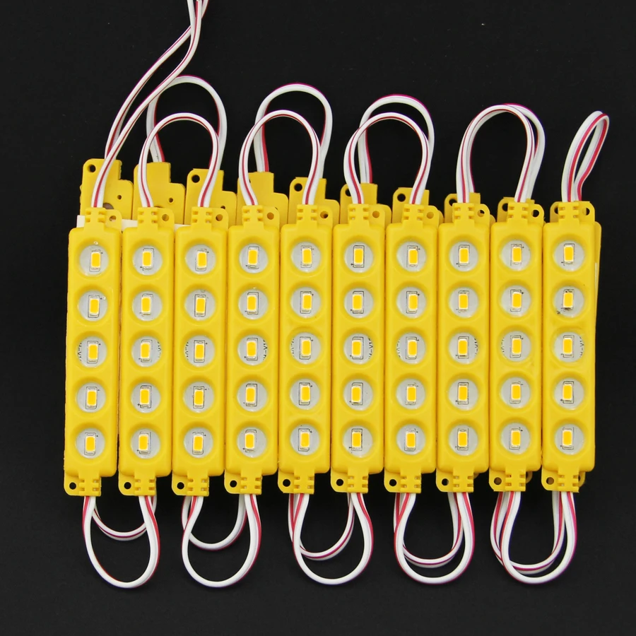 

100 pcs/Lot Super Bright LED Modules SMD 5730 DC 12V 5 Leds Modules Waterproof IP65 Led Backlights For Channel Letters