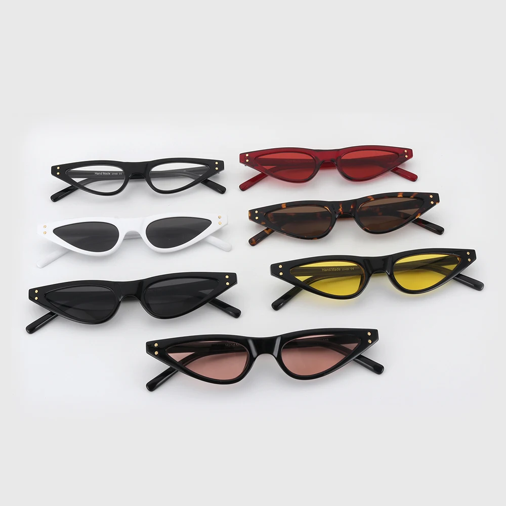 Очки солнцезащитные женские кошачий глаз с заклепками UV400|sun glasses female|brand cat eye