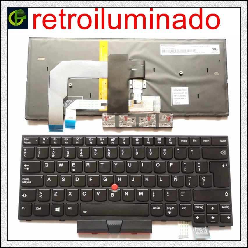 

Spanish Backlit keyboard for Lenovo IBM ThinkPad T480 A485 MT 20L5 20L6 01AX487 01AX528 01HX419 Latin SP LA