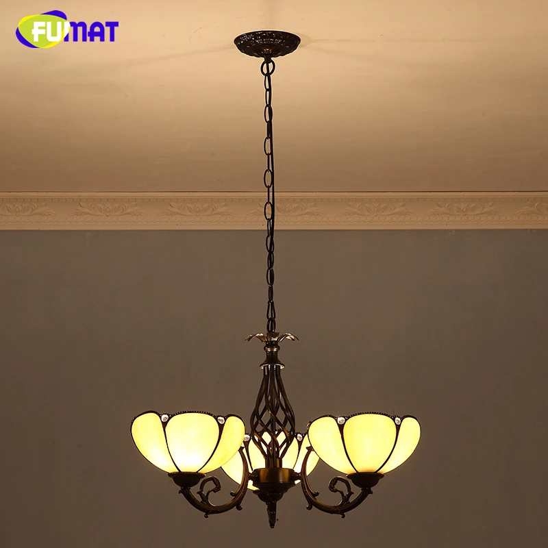 FUMAT маленькая винтажная лампа из стекла Тиффани креативные витражные